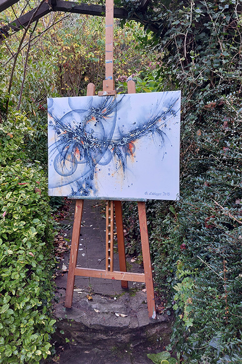 abstraktes Bild in blau