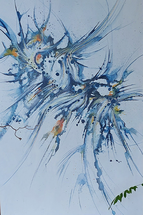 abstraktes Bild in blau