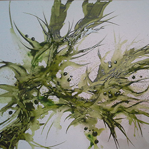 abstrakte Malerei mit grünen Farben