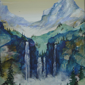 Wasserfall in den Bergen